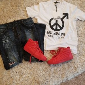 Men's white Love Moschino tee size large